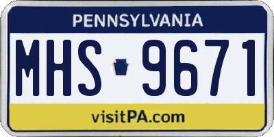 PA license plate MHS9671