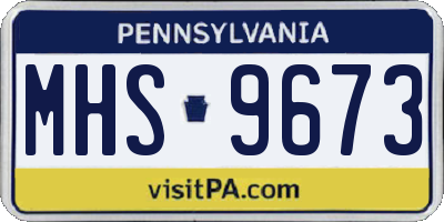 PA license plate MHS9673