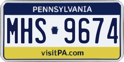 PA license plate MHS9674