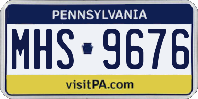 PA license plate MHS9676
