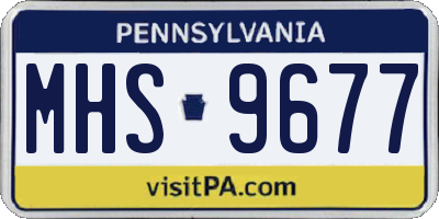 PA license plate MHS9677