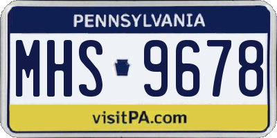 PA license plate MHS9678