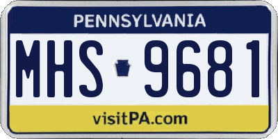 PA license plate MHS9681