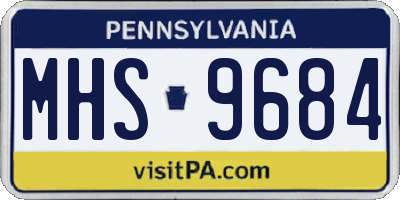 PA license plate MHS9684