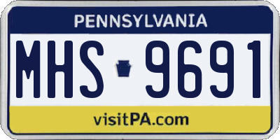 PA license plate MHS9691