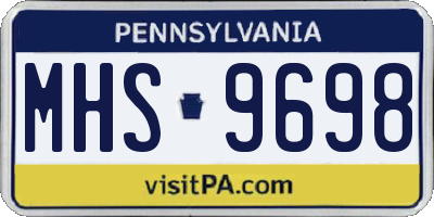 PA license plate MHS9698