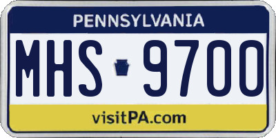 PA license plate MHS9700