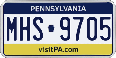 PA license plate MHS9705