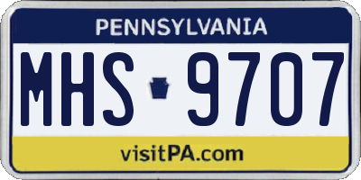 PA license plate MHS9707