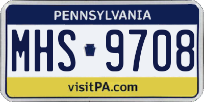 PA license plate MHS9708