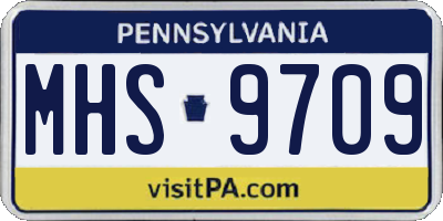 PA license plate MHS9709