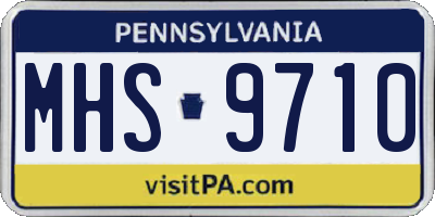 PA license plate MHS9710