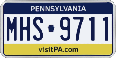 PA license plate MHS9711