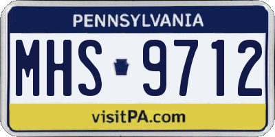 PA license plate MHS9712