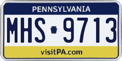 PA license plate MHS9713