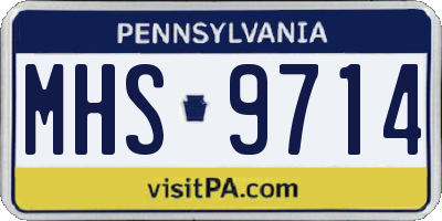 PA license plate MHS9714