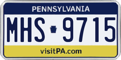 PA license plate MHS9715