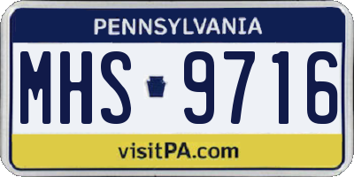 PA license plate MHS9716