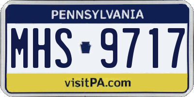 PA license plate MHS9717