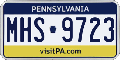 PA license plate MHS9723