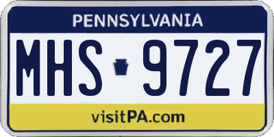 PA license plate MHS9727