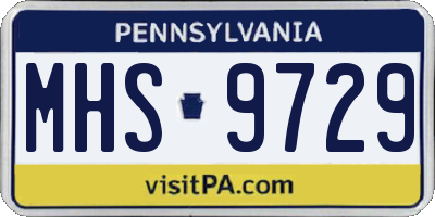 PA license plate MHS9729