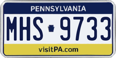 PA license plate MHS9733