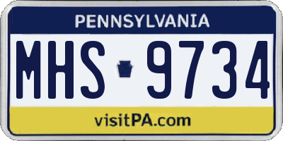 PA license plate MHS9734
