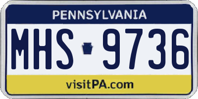 PA license plate MHS9736