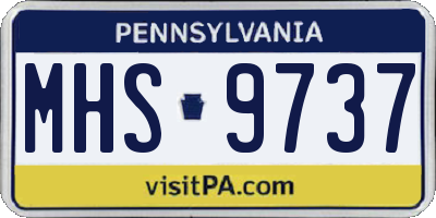 PA license plate MHS9737