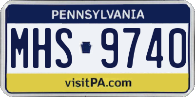 PA license plate MHS9740