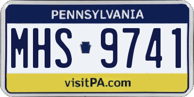 PA license plate MHS9741