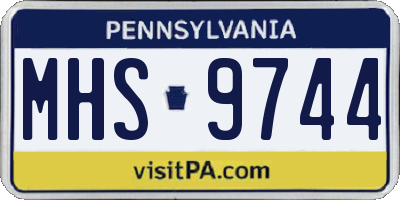 PA license plate MHS9744
