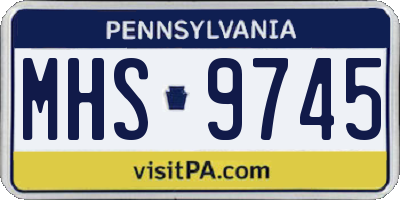 PA license plate MHS9745