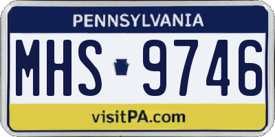 PA license plate MHS9746