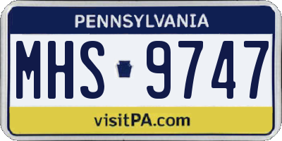 PA license plate MHS9747