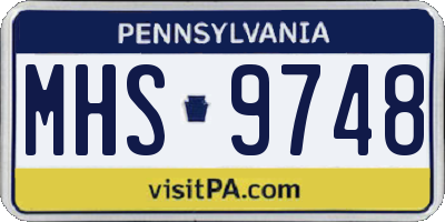 PA license plate MHS9748