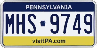 PA license plate MHS9749