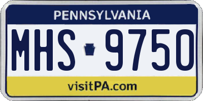 PA license plate MHS9750