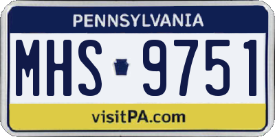 PA license plate MHS9751