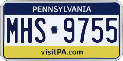 PA license plate MHS9755