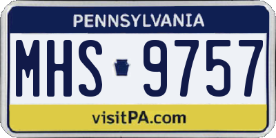 PA license plate MHS9757