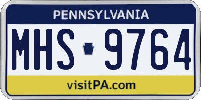 PA license plate MHS9764