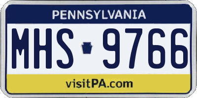 PA license plate MHS9766