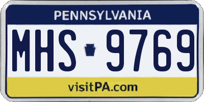 PA license plate MHS9769