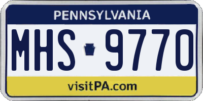 PA license plate MHS9770