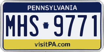PA license plate MHS9771