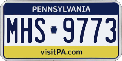 PA license plate MHS9773