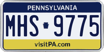 PA license plate MHS9775
