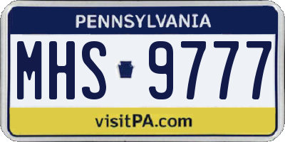PA license plate MHS9777